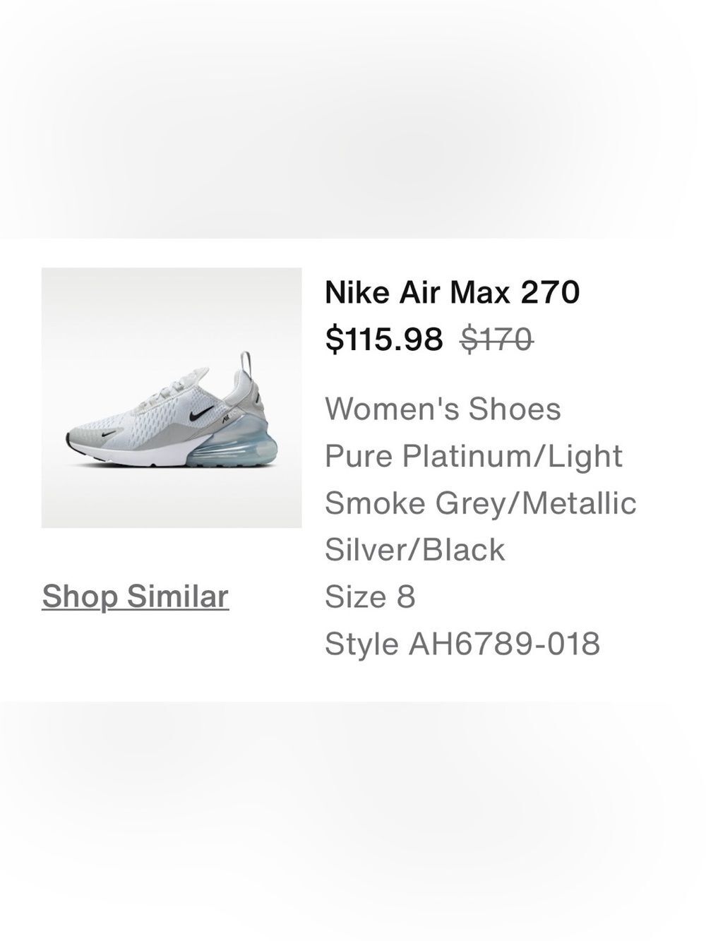 Nike Air Max 270 Women's Sz 8 - Picture 9 of 9